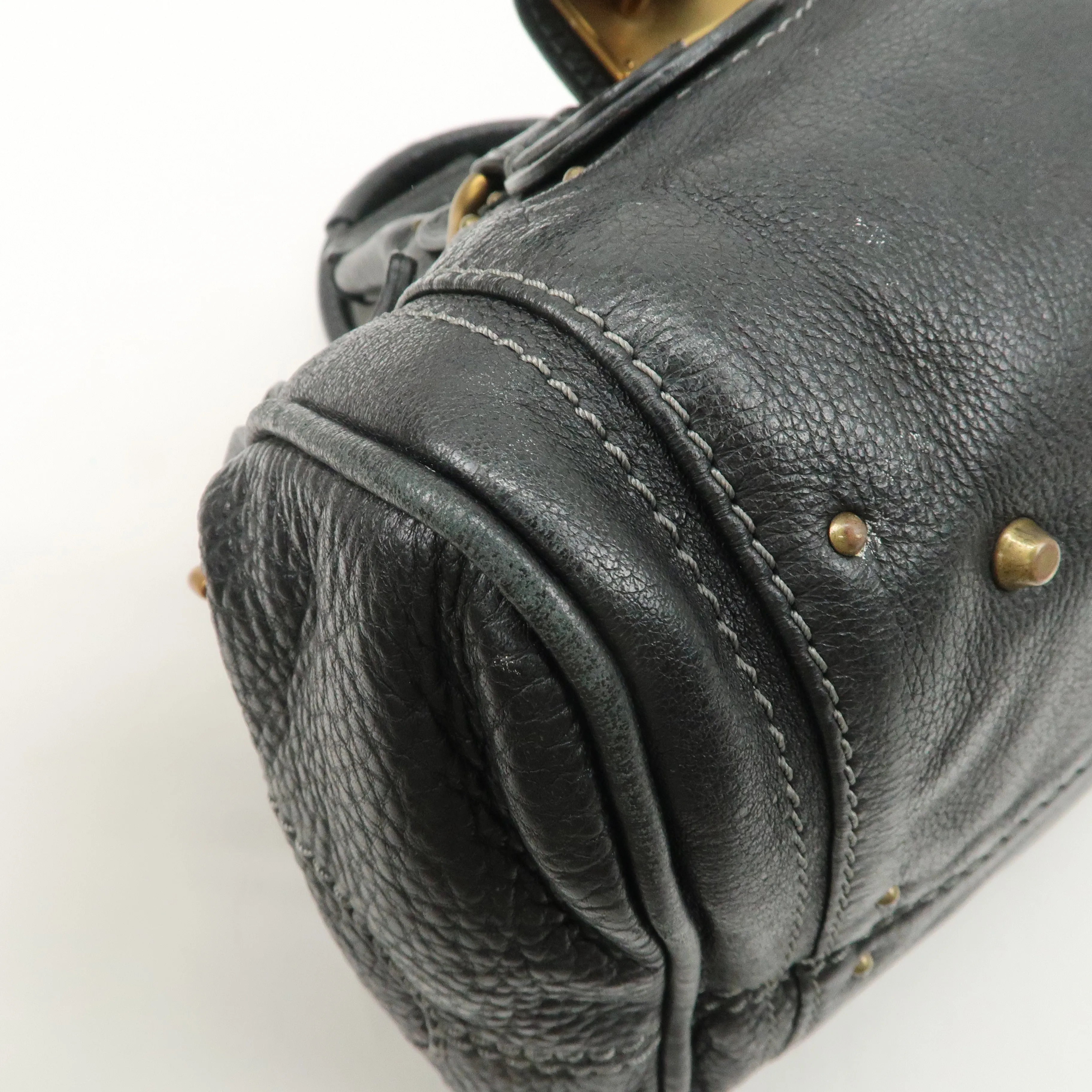 Chloe Paddington Leather Shoulder Bag Hand Bag Black Used