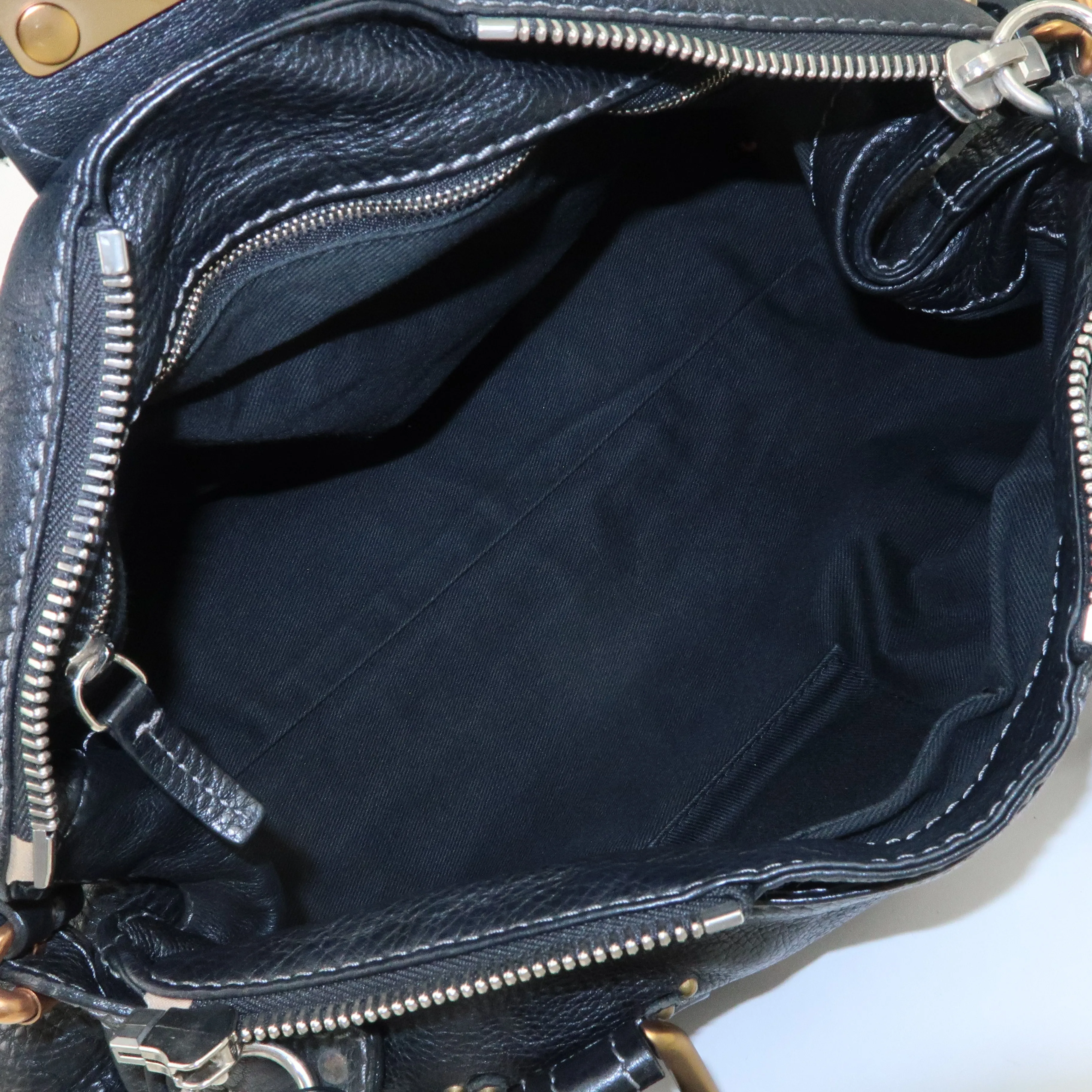 Chloe Paddington Leather Shoulder Bag Hand Bag Black Used
