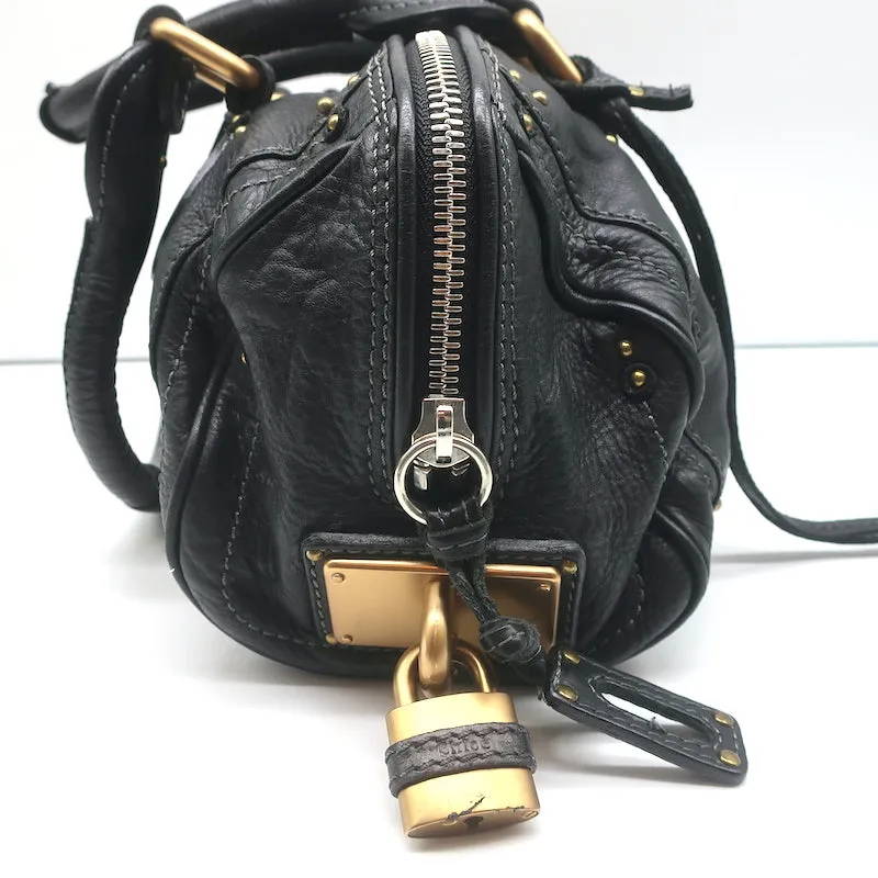 Chloe Paddington Shoulder Bag Black Leather