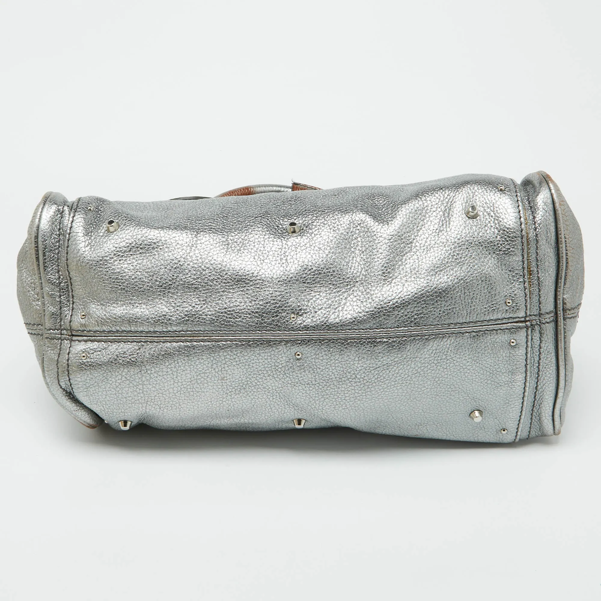 Chloe Silver Leather Paddington Satchel