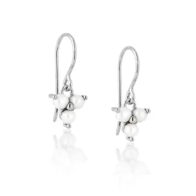 Cluster Earring, Pearl, Silver
