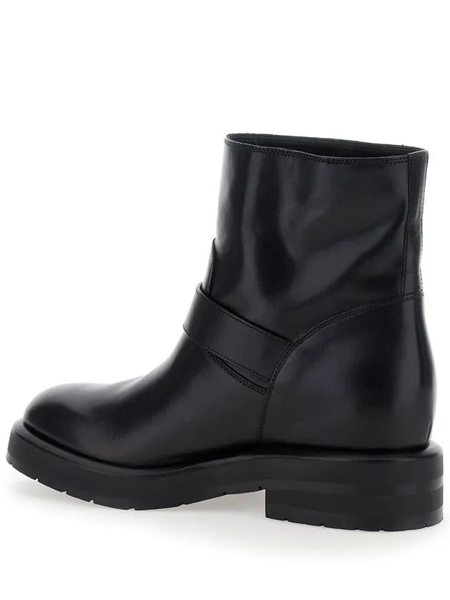 'Coddington' Black Ankle Boots With Paddington Buckle In Leather Woman