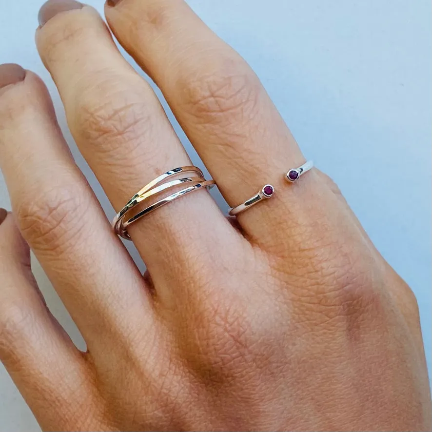 Cosmos Ring, Ruby, Silver
