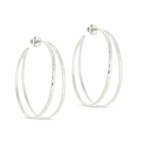 Dual Hoop, Large, Silver