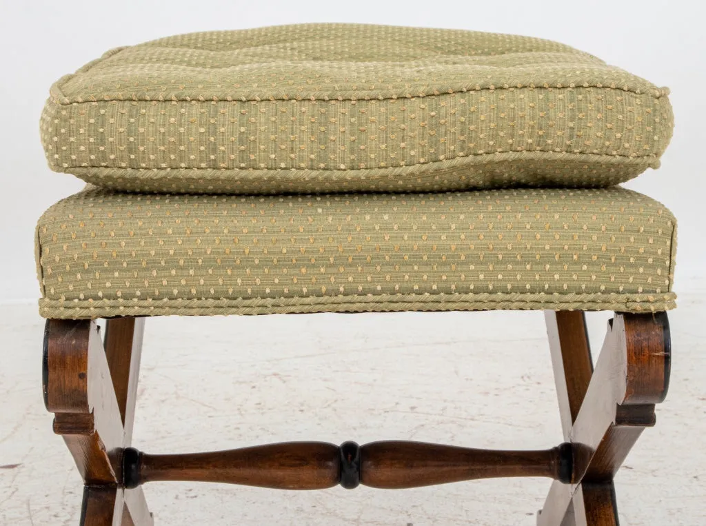 French Empire Style Parcel Ebonized Bench