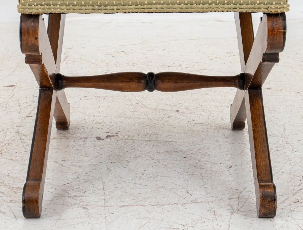 French Empire Style Parcel Ebonized Bench
