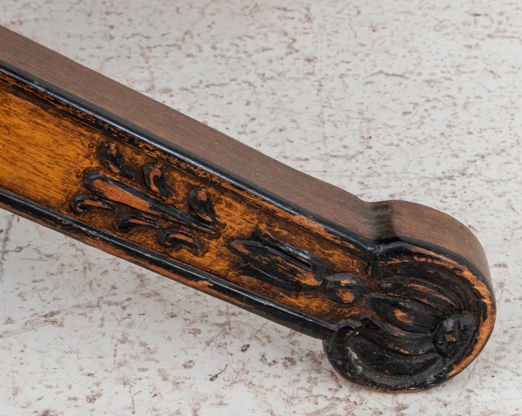 French Empire Style Parcel Ebonized Bench