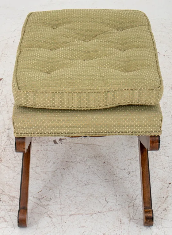 French Empire Style Parcel Ebonized Bench