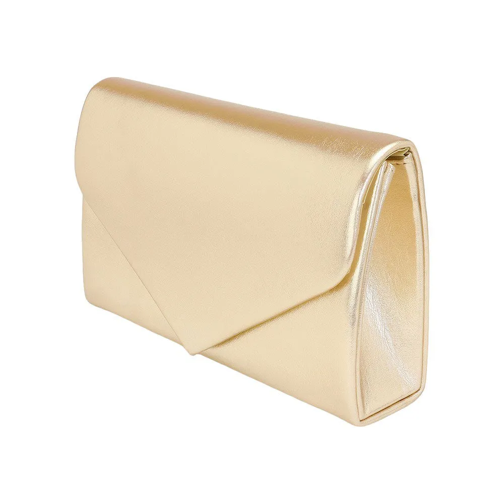 Metallic Envelope Evening Clutch Bag Crossbody Bag