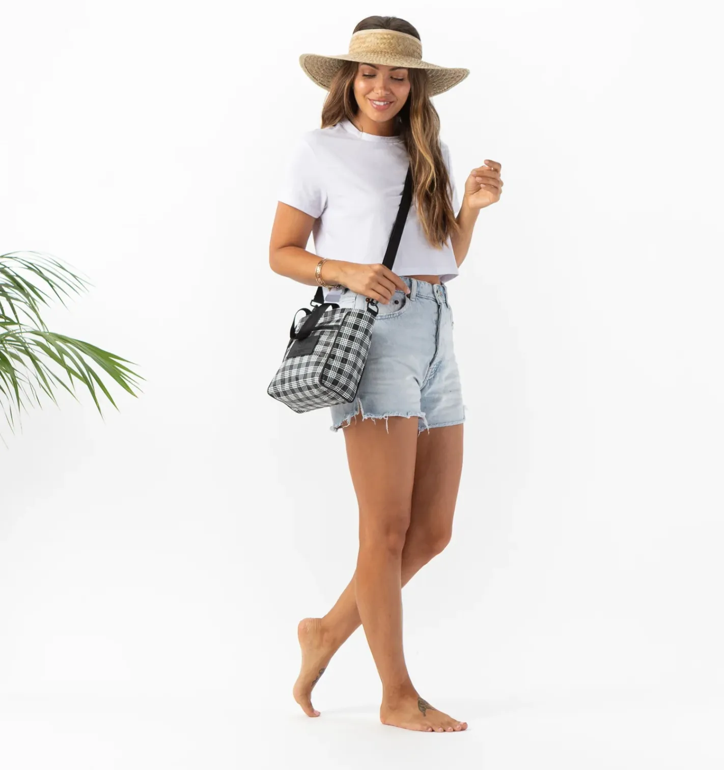 Palaka Cross Body / Black on White