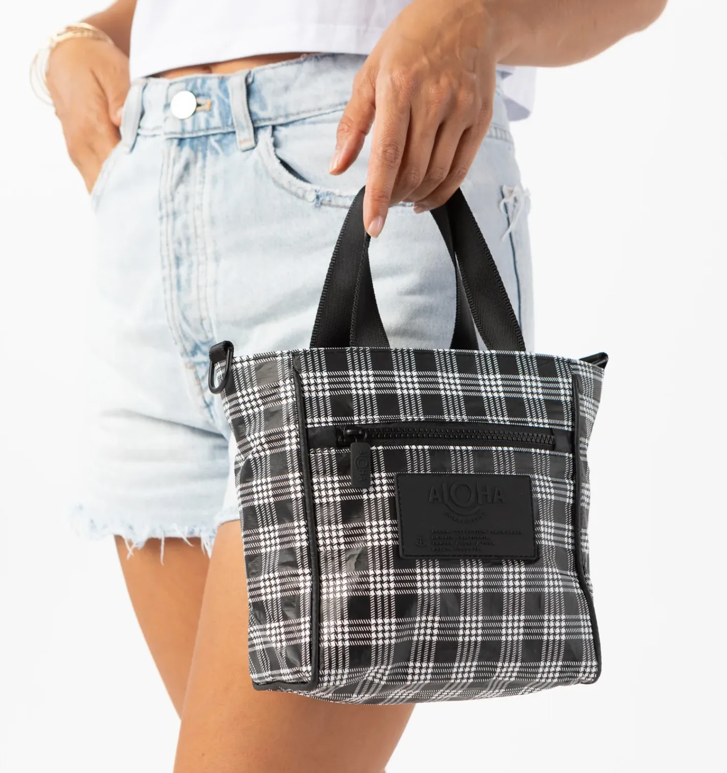 Palaka Cross Body / Black on White