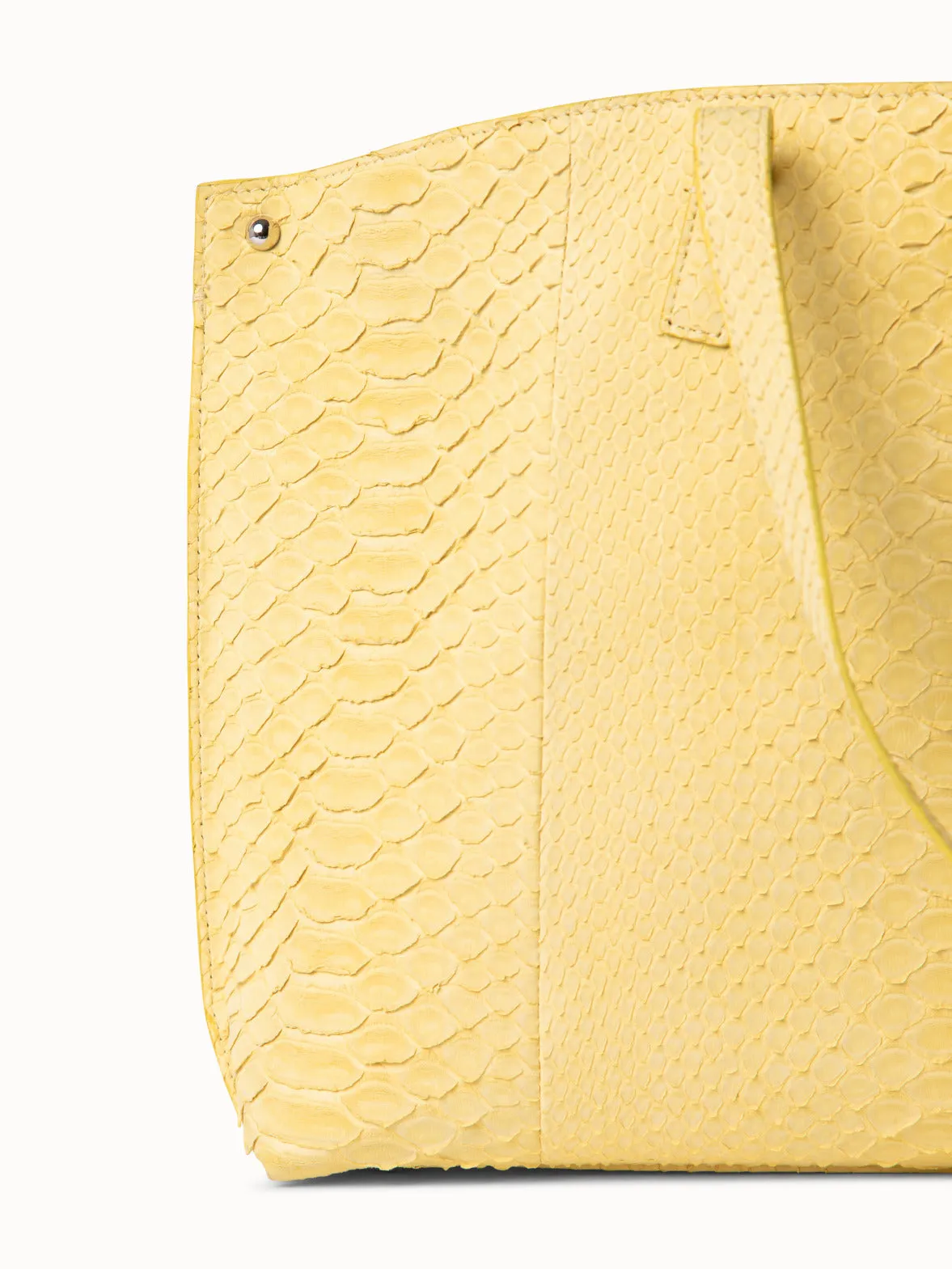 Small Ai Schultertasche aus Suede Pythonleder