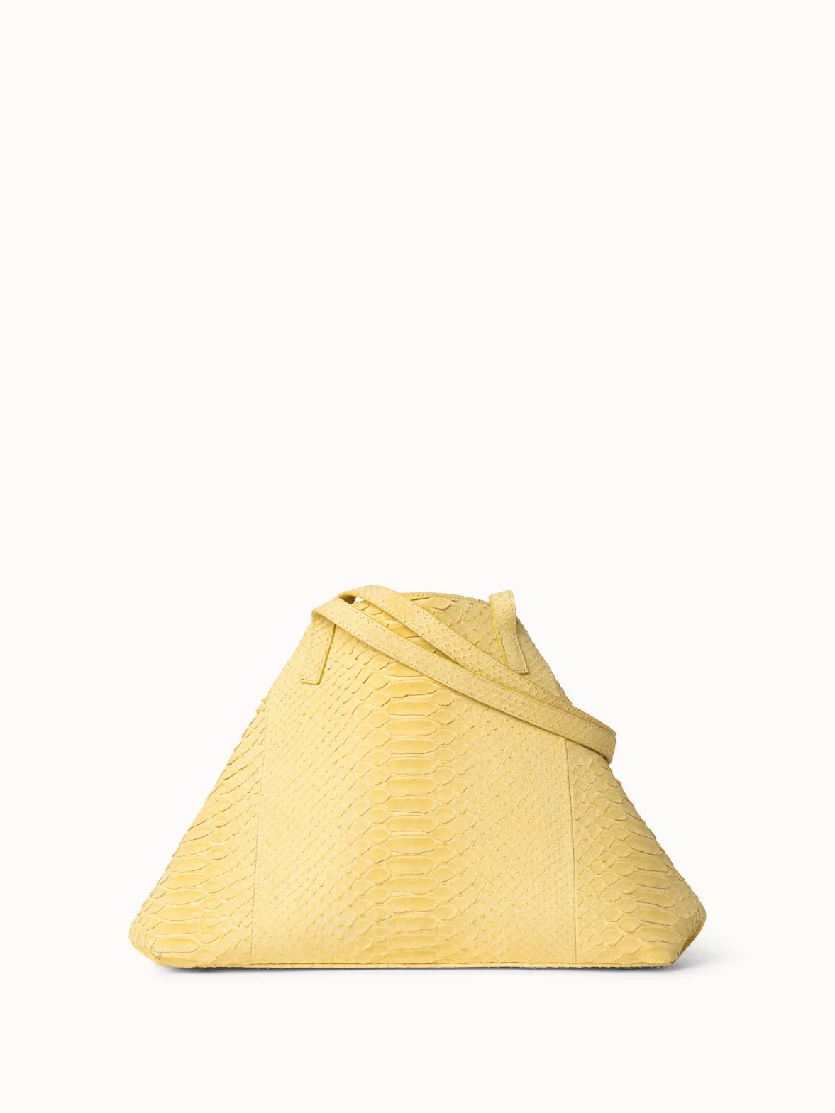 Small Ai Schultertasche aus Suede Pythonleder