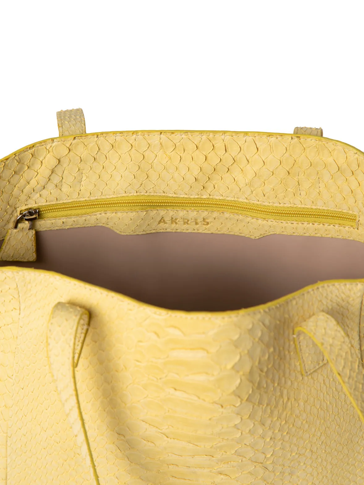 Small Ai Schultertasche aus Suede Pythonleder