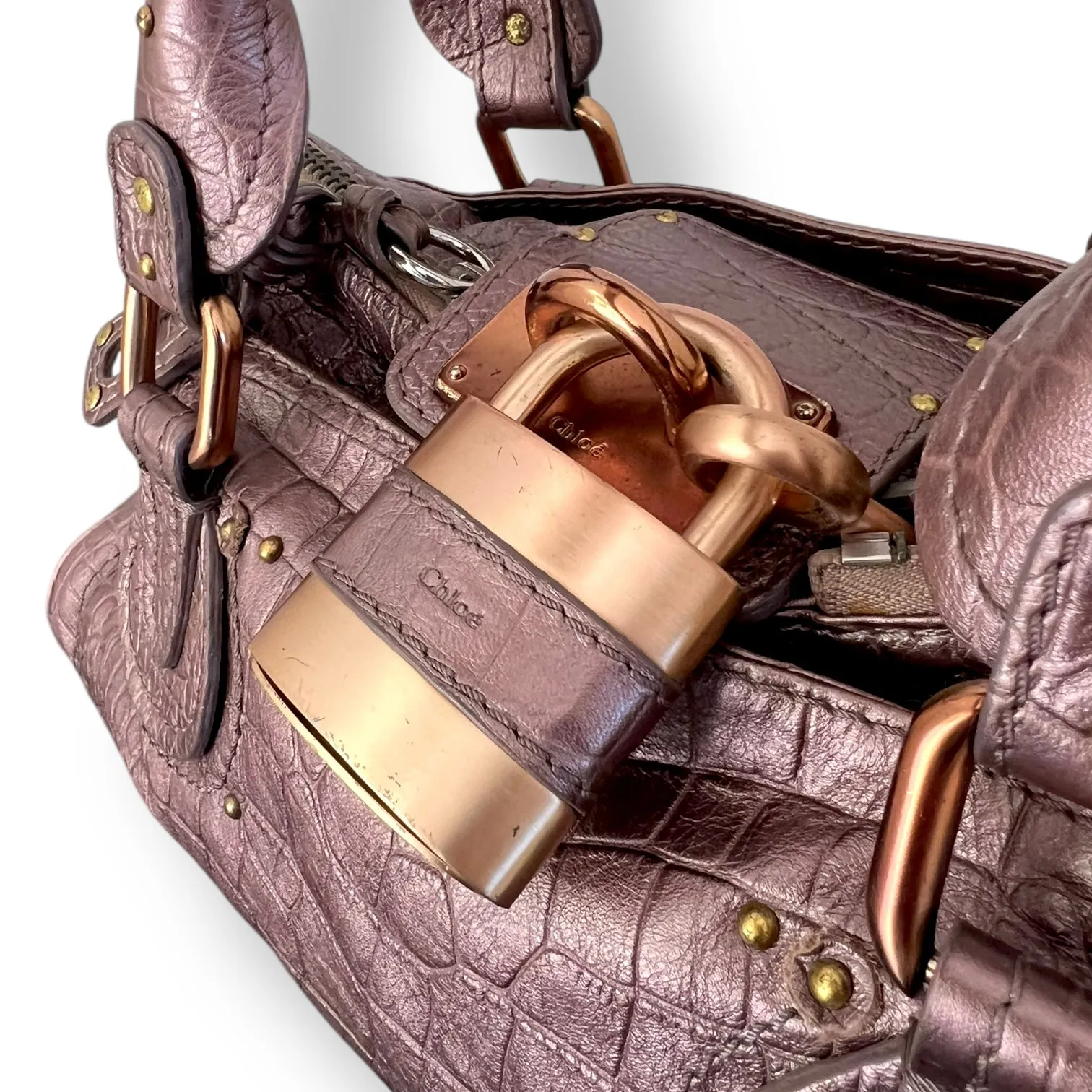 Vintage Metallic Plum Chloé Paddington Handbag