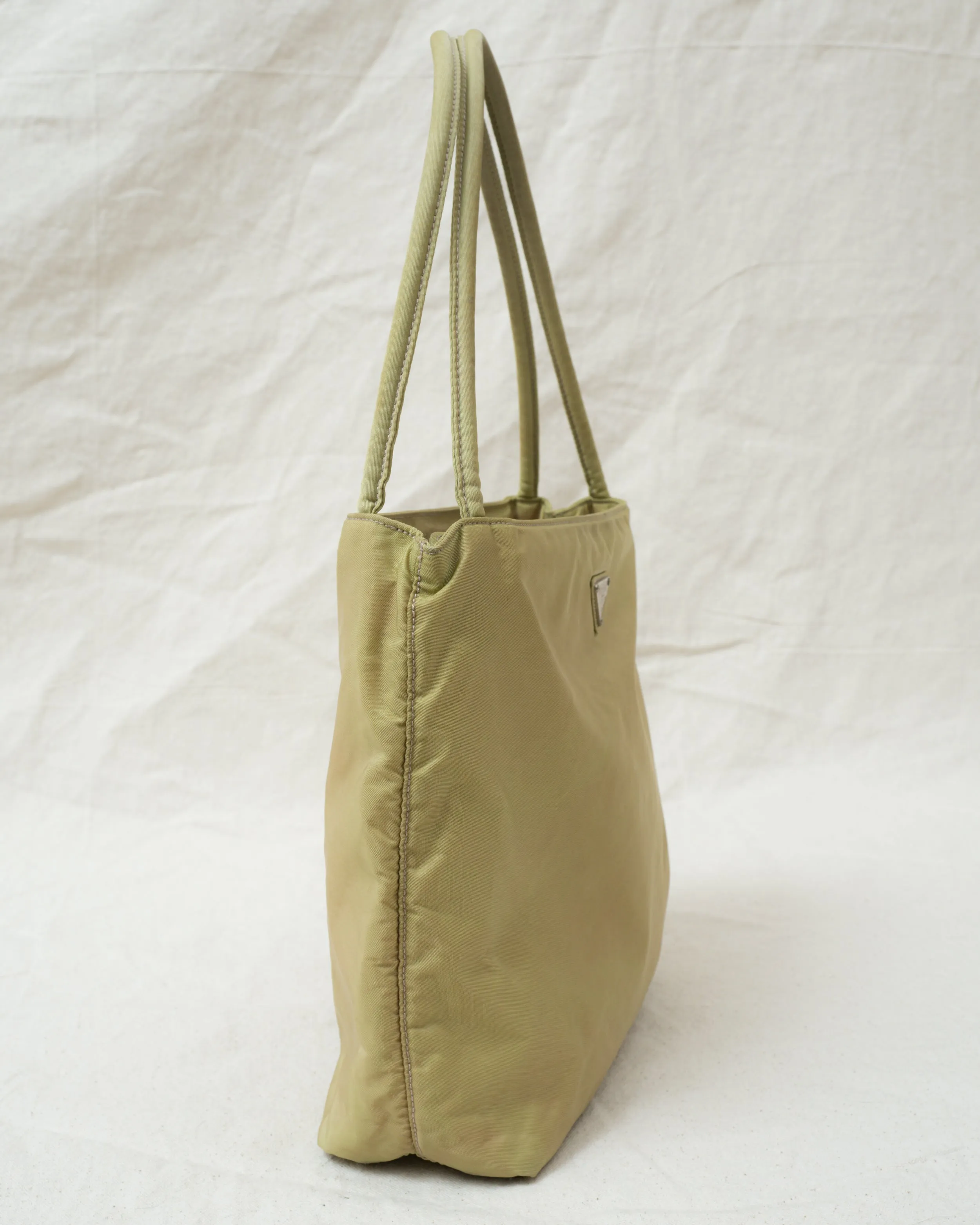 Prada Vintage Pistachio Tessuto Crossbody Bag - Chic Designer Green Shoulder Purse