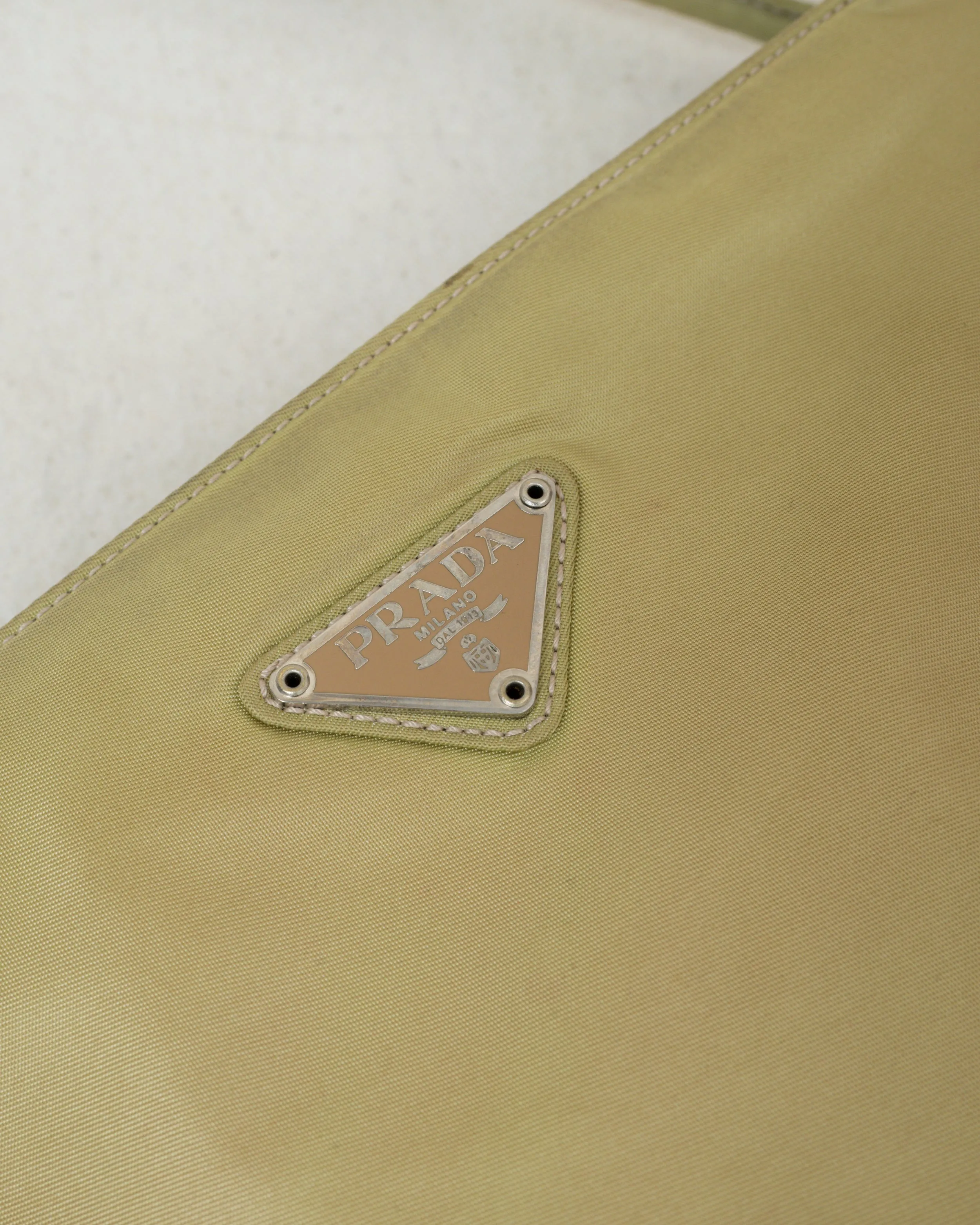 Prada Vintage Pistachio Tessuto Crossbody Bag - Chic Designer Green Shoulder Purse