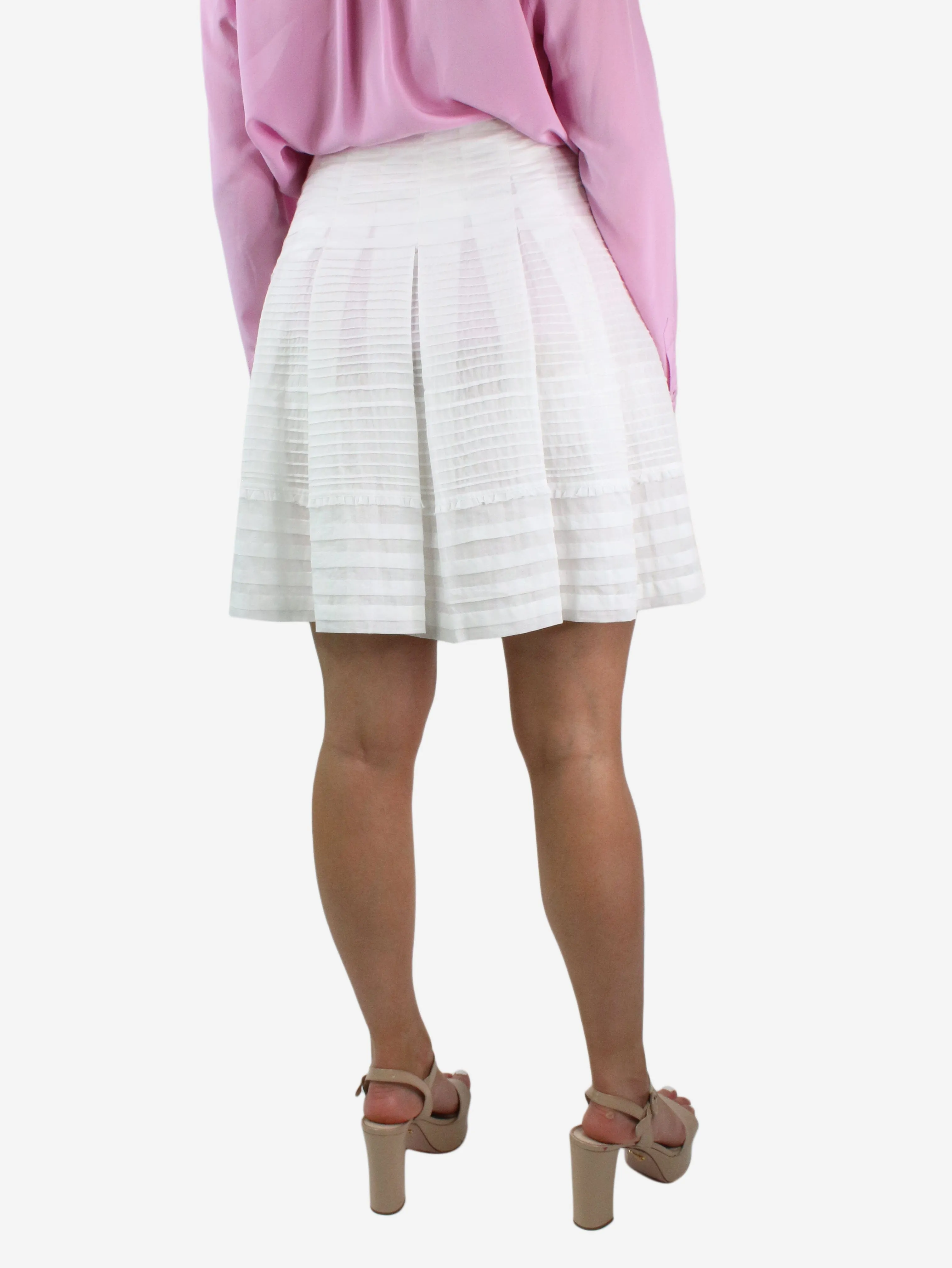White pleated mini skirt - size IT 38
